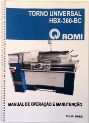 Cod0033 Manual De Operação E Manutenção Torno Universal Hbx -360 -bc