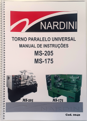Cod0040 Manual de instruções do Torno Paralelo Universal Nardini MS 175 MS 205. 